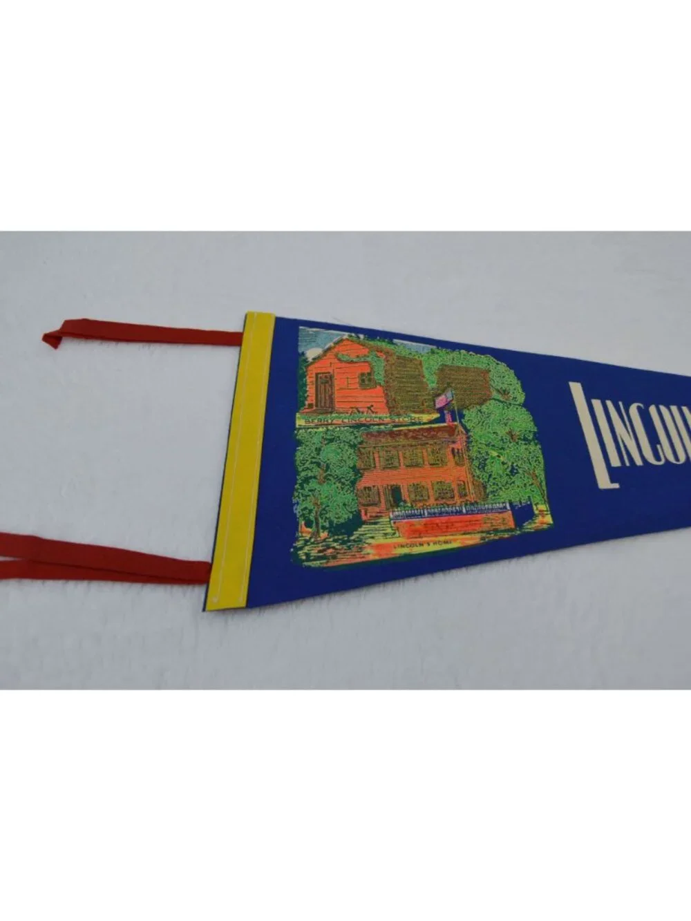 Vintage Lincoln's New Salem, Illinois pennant